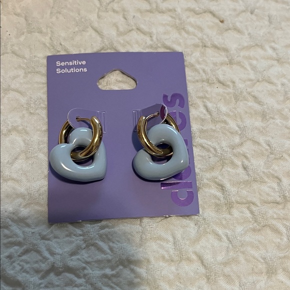 Claire's Jewelry - NWT Claire’s Blue Heart Hoops